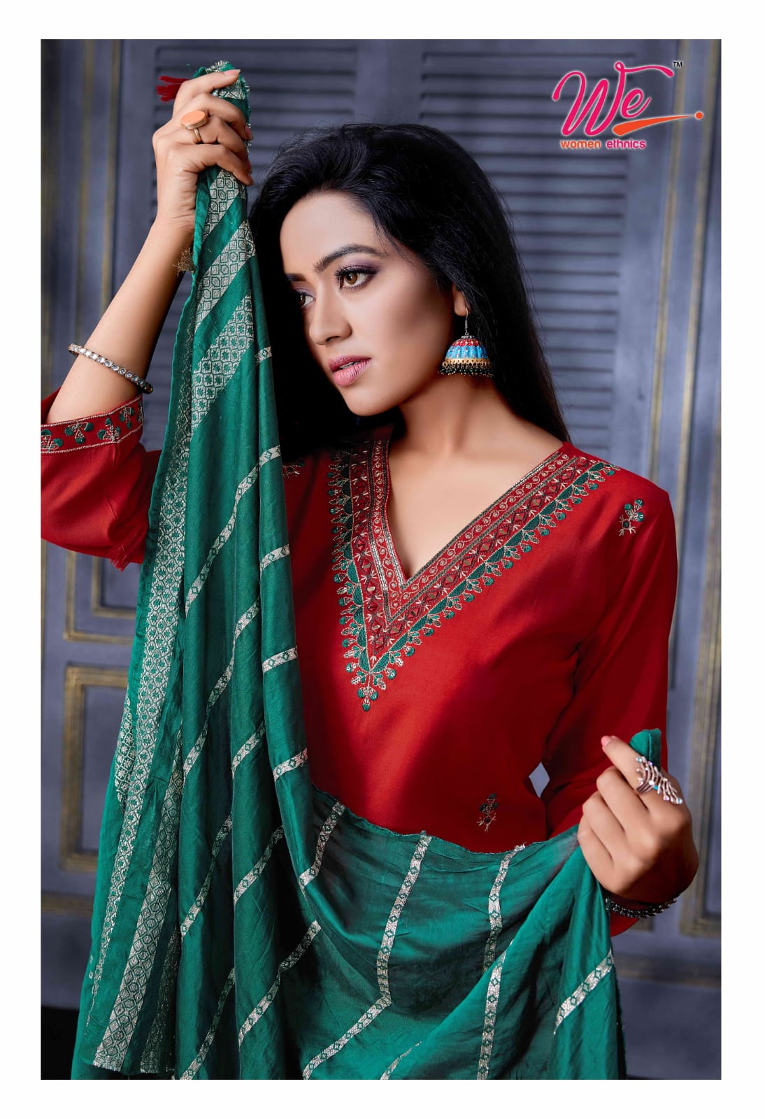 Zia By We Designer Roman Silk Kurti With Bottom Dupatta Catalog
